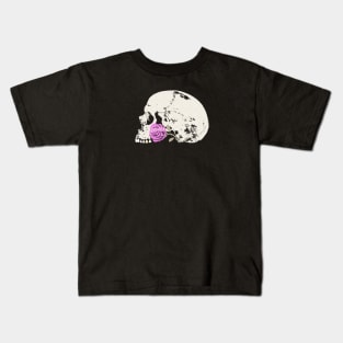 Skull and Pink Rose Kids T-Shirt